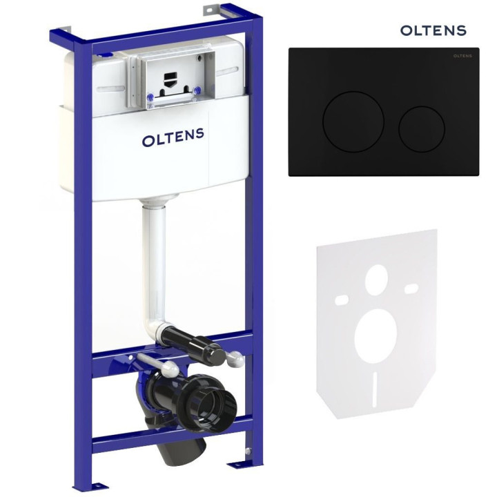 Set Oltens Triberg Torne 5w1 Unterputz-Gestell z przyciskiem spłukującym - schwarz matt