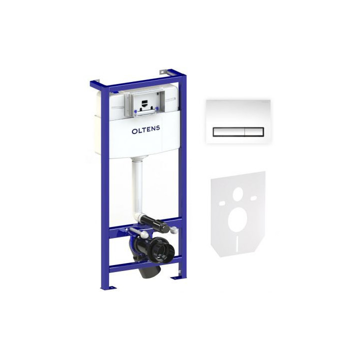 Set Oltens Triberg Lule 5w1 Unterputz-Gestell z przyciskiem spłukującym białym