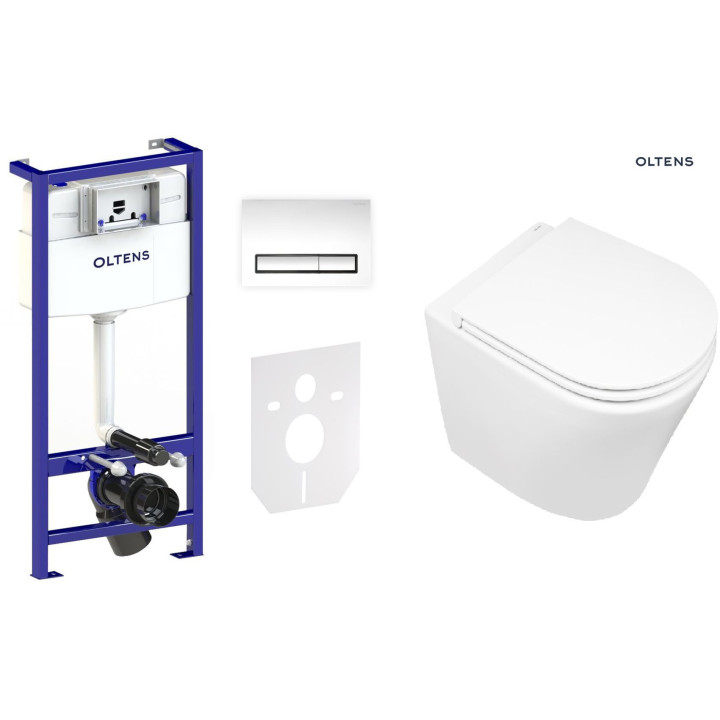 Set Oltens Triberg Hamnes Torne 7w1 Unterputz-Gestell Becken mit Sitz 42014000 i Spültaste Chrom glänzend