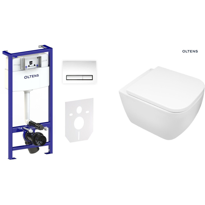 Set Oltens Triberg Jog Torne 7w1 Unterputz-Gestell Becken mit Sitz 42005000 i Spültaste Chrom glänzend