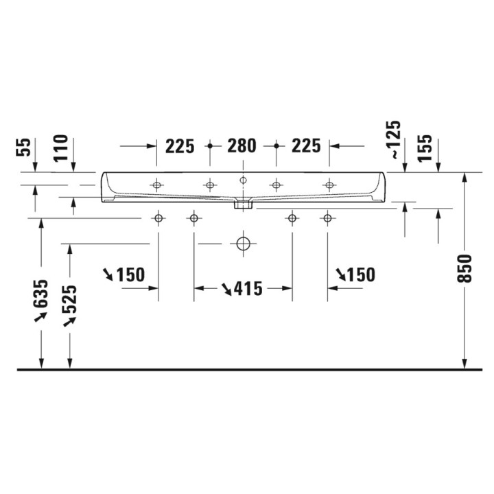 Waschtisch mit unterschrank 120x47cm, Duravit Qatego - Weiß glänzend (HyG) 