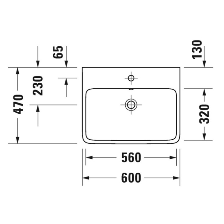 Waschtisch geschliffen 50x42cm, Duravit Qatego - Weiß glänzend (HyG)