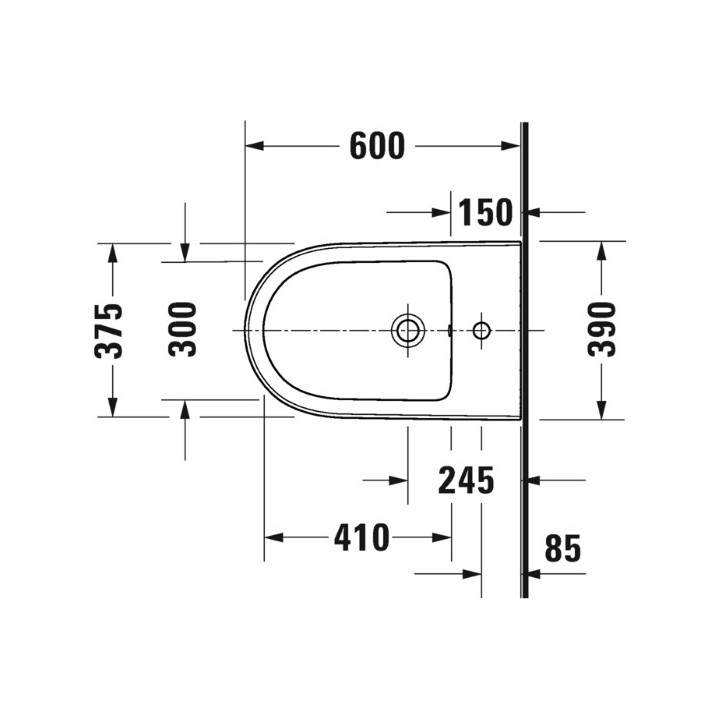 Bidet hängend, 38,5x57cm, Duravit Qatego - Weiß glänzend (HyG)