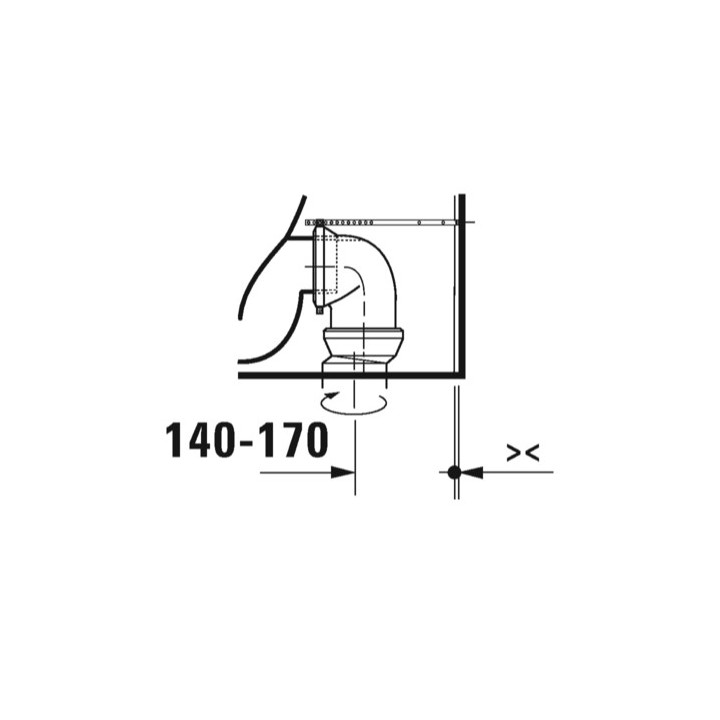Becken Toiletten- stehend, 39x60cm, Duravit Qatego Rimless® (HyG)