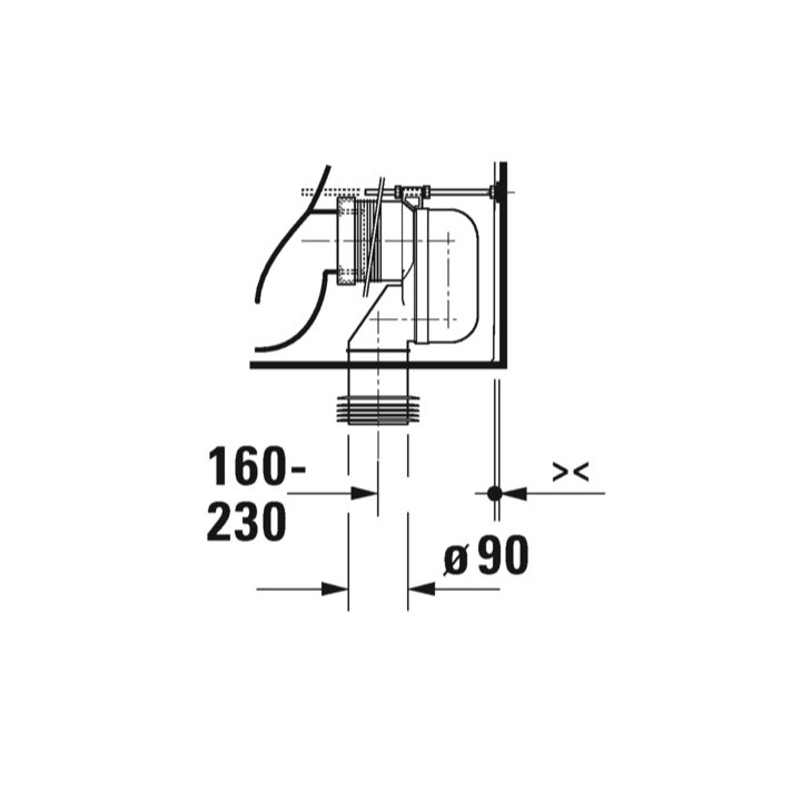 Becken Toiletten- stehend, 39x60cm, Duravit Qatego Rimless® (HyG)