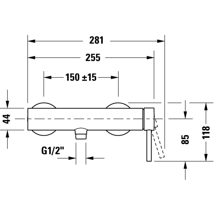 Armatur mit Säule, Duravit Circle - Chrom glänzend
