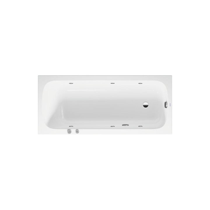 Badewanne mit Hydromassage 170x75cm, Duravit Qatego, Air-System - Weiß