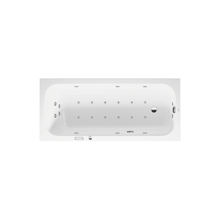 Badewanne mit Hydromassage 180x80cm, Duravit Qatego, Combi-System P - Weiß