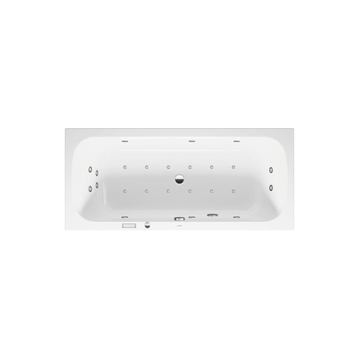 Badewanne mit Hydromassage 180x80cm, Duravit Qatego, Combi-System P - Weiß