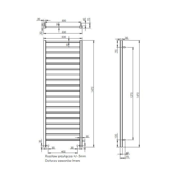 Grzejnik Imers Tell 5 53x117 cm - weiß