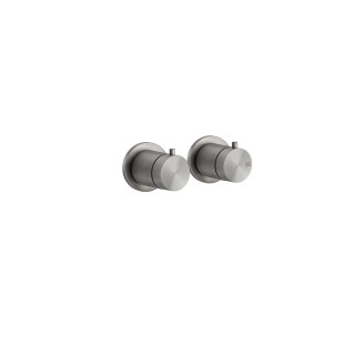 Thermostatisch Armatur Brause- Gessi Shower316, Unterputz, mit 2-Anschlüssen, 2 wyjścia wody, gebürsteter Stahl