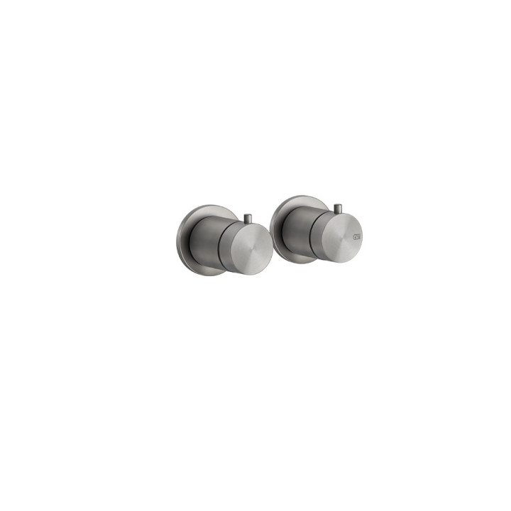 Thermostatisch Armatur Brause- Gessi Shower316, Unterputz, mit 2-Anschlüssen, 2 wyjścia wody, gebürsteter Stahl