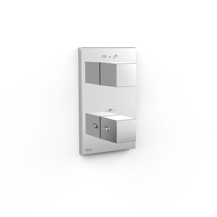Maskownica do wpuszczanego korpusu 2-drożnego, TRES THERM-BOX - Chrom  