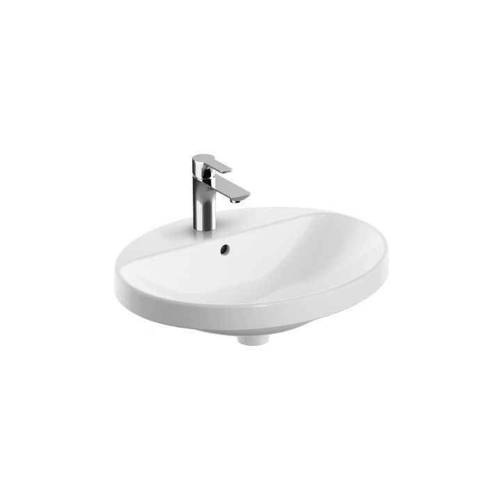Waschtisch Geberit Variform 60x40 cm Einbau-, oval KeraTect - weiß