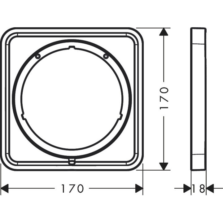 Rosette przedłużająca 5 mm, Hansgrohe ShowerSelect Comfort Q - Chrom 