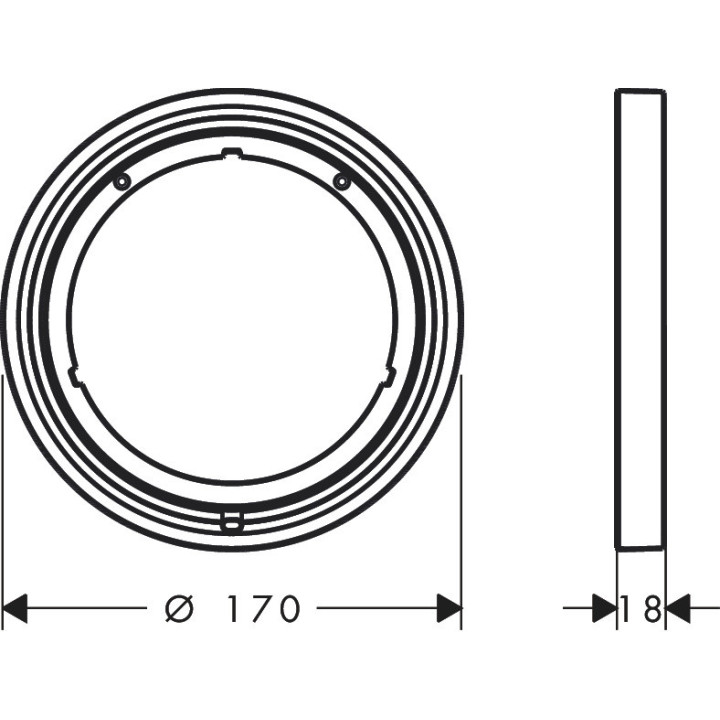 Rosette przedłużająca 5 mm, Hansgrohe ShowerSelect Comfort S - Chrom