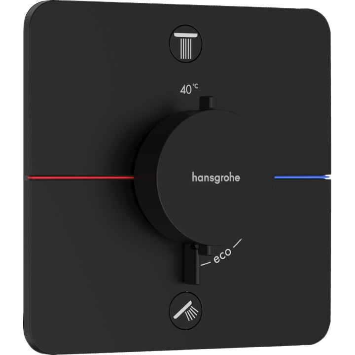 Armatur thermostatisch, Unterputz do 2 odbiorników, Hansgrohe ShowerSelect Comfort Q - Schwarz Chrom Szczotkowany