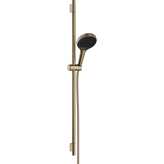 Dusch-set 130 3jet mit Stange S Puro 90 cm PushSlider i tekstylnym wężem Dusch- Designflex 160 cm, Hansgrohe Rainfinity -  Chrom