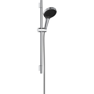 Dusch-set 130 3jet mit Stange S Puro 65 cm PushSlider i tekstylnym wężem Dusch- Designflex 160 cm, Hansgrohe Rainfinity - Chrom 