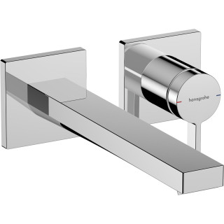 Einhebel- Waschtischarmatur zur Wandmontage, Unterputz mit Auslauf 22,5 cm, Hansgrohe Tecturis E - Chrom