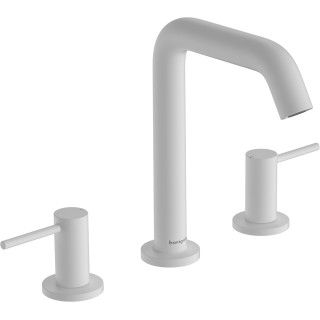 Mit 3 Anschlüssen Waschtischarmatur 150 Mit Ablauf-Set Push-Open, Hansgrohe Tecturis S - Schwarz Matt