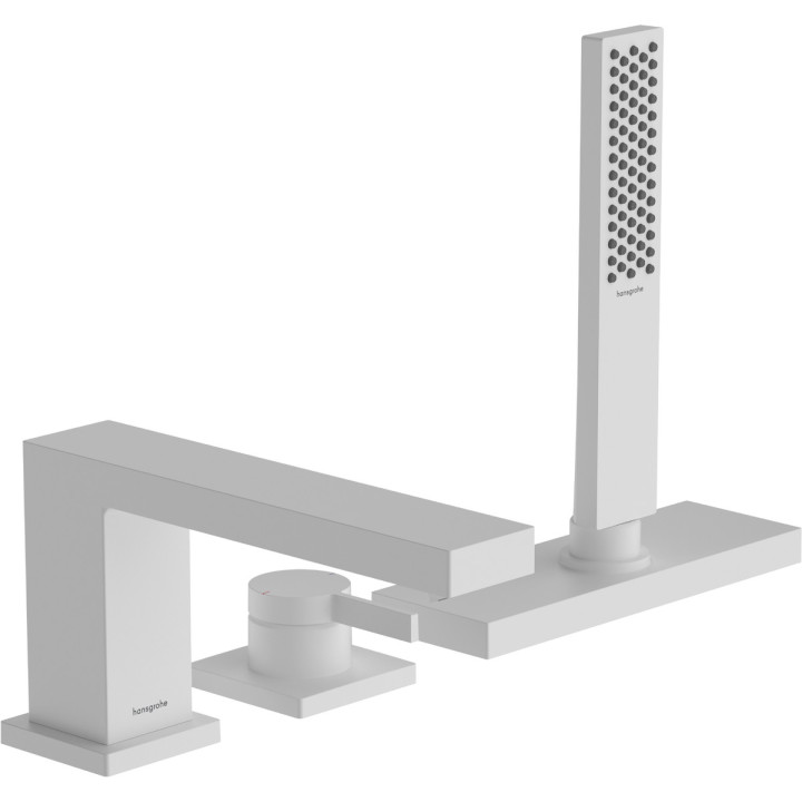 Mit 3 Anschlüssen, Einhebel- Armatur für den Wannenrand z sBox, Außenelement, Hansgrohe Tecturis E - Schwarz Matt