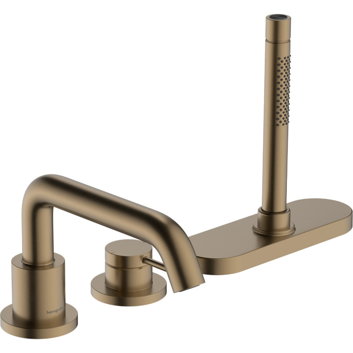 Mit 3 Anschlüssen, Einhebel- Armatur für den Wannenrand z sBox, Außenelement, Hansgrohe Tecturis S - Chrom