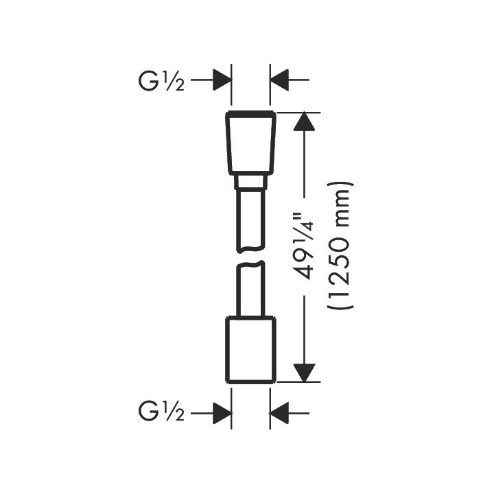 Tekstylny Brauseschlauch 1,25 m z nakrętką cylindryczną i stożkową, AXOR ShowerSolutions - Golden Optyczny Szczotkowany