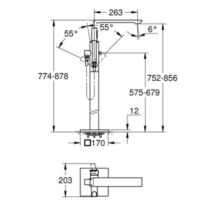 Kaskaden-auslauf Grohe Allure, 169mm, Chrom