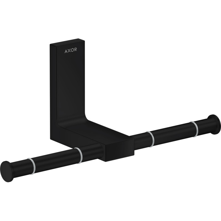 Doppelt Toilettenpapierhalter, AXOR Universal Rectangular - Schwarz Chrom Szczotkowany