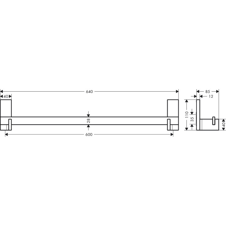 Halter für das Badetuch 600 mm, AXOR Universal Rectangular - Brąz Szczotkowany