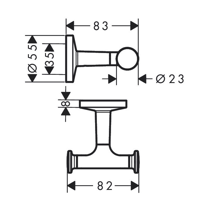 Doppelt Handtuchhaken, AXOR Universal Circular - Weiß Matt
