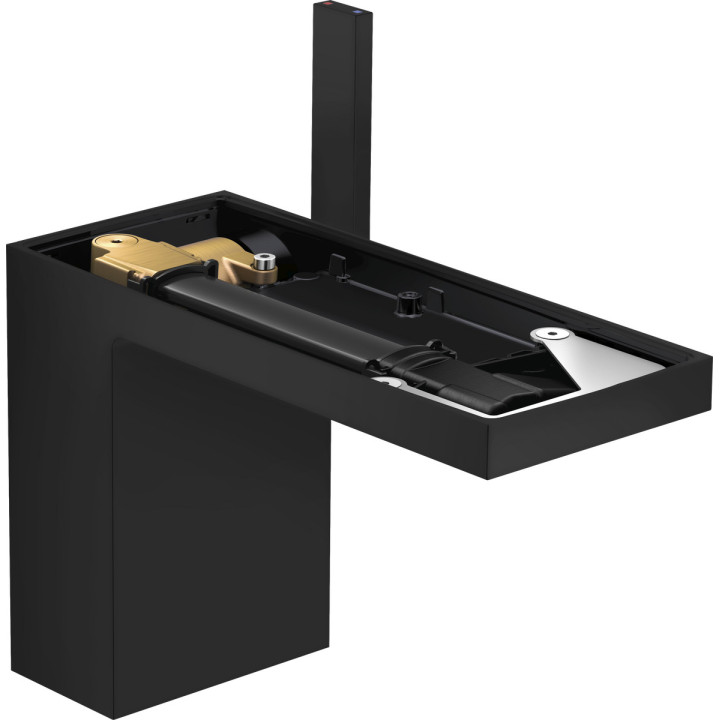 Einhebel- Waschtischarmatur 110 Mit Ablauf-Set Push-Open, ohne Platte, AXOR MyEdition - Schwarz Matt 