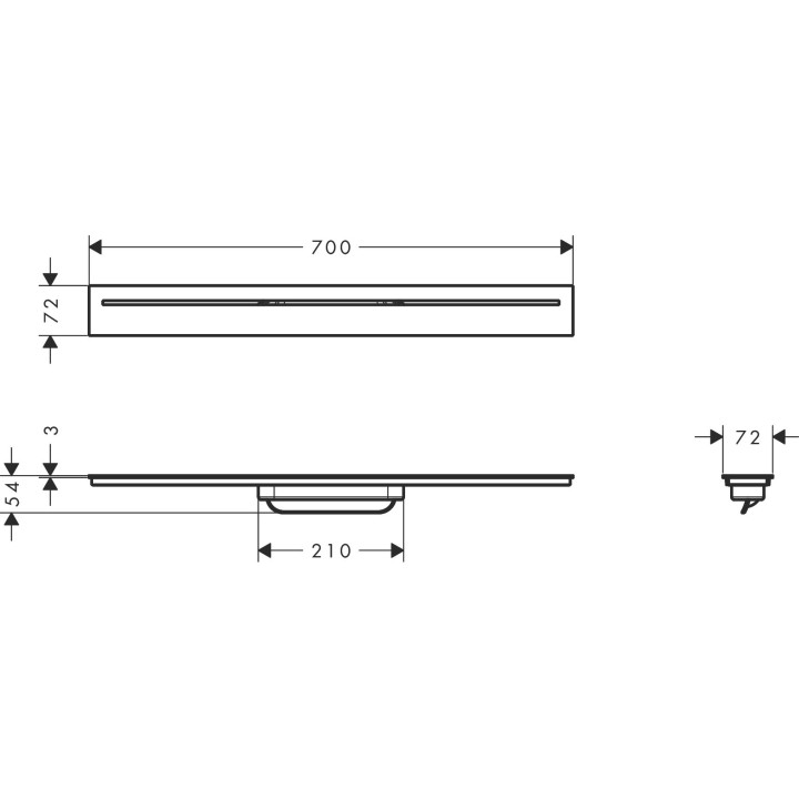 Außenelement odpływu liniowego 700, AXOR Drain - Chrom 