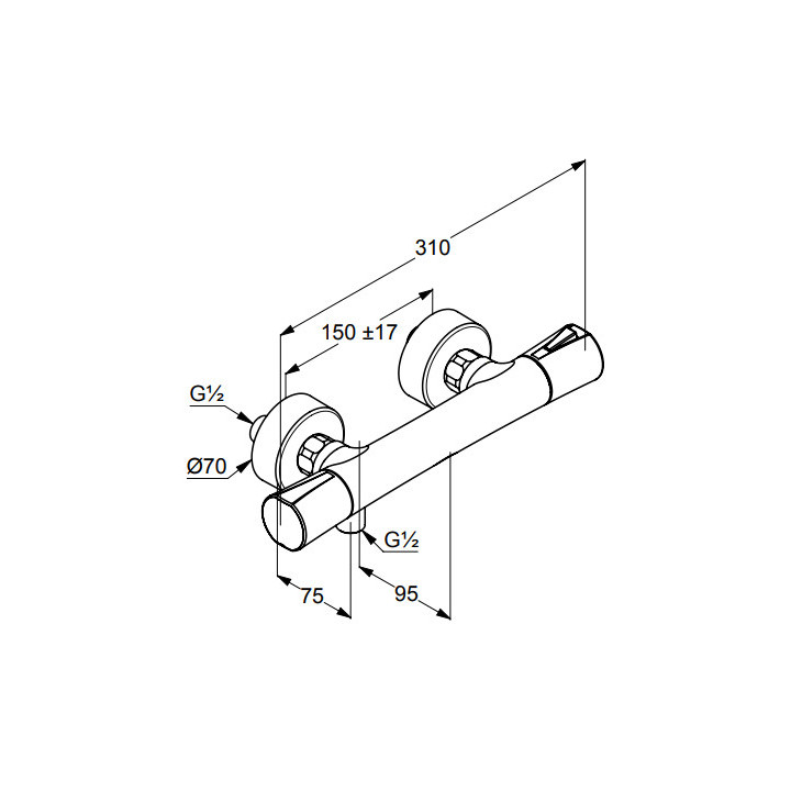 Armattur Brause- mit Thermostat, KLUDI ZENTA SL - Schwarz matt