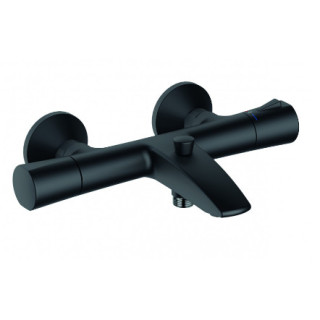 Armattur für die Wanne und die Brause mit Thermostat, KLUDI ZENTA SL - Schwarz matt 
