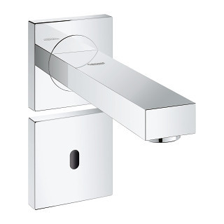 Elektronisch Waschtischarmatur Grohe Eurocube E, stehend, Höhe 225mm, Infrarot, mit Mischer, Armatur 6V, Chrom