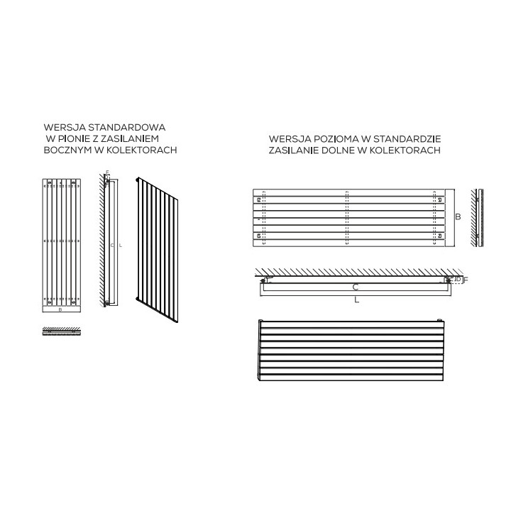 Grzejnik, Komex Victoria einzeln, 60x29,5cm - Weiß