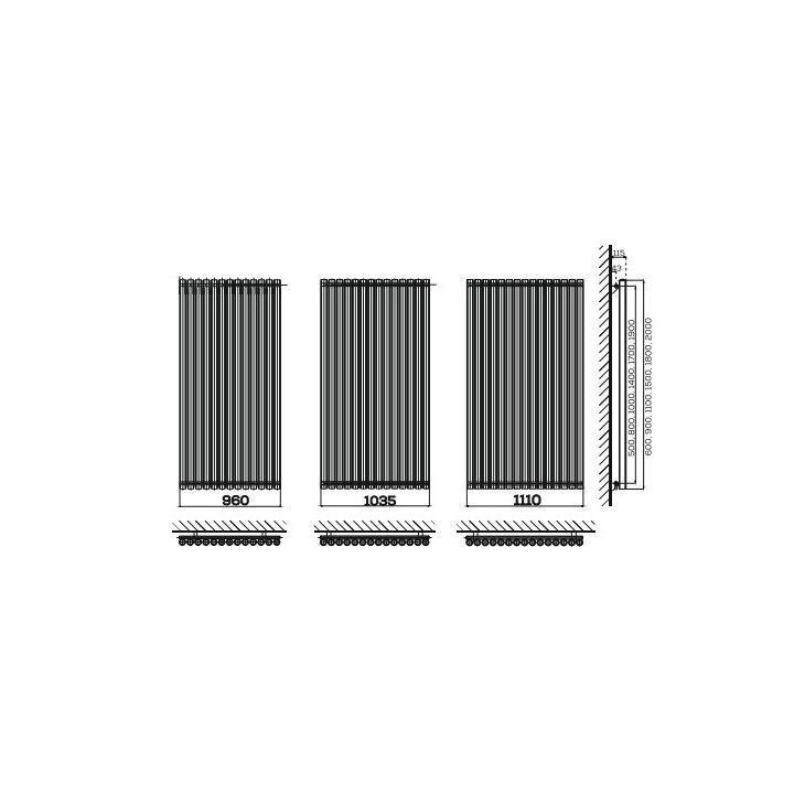 Grzejnik, Komex Wulkan, 60x13,5cm - Weiß