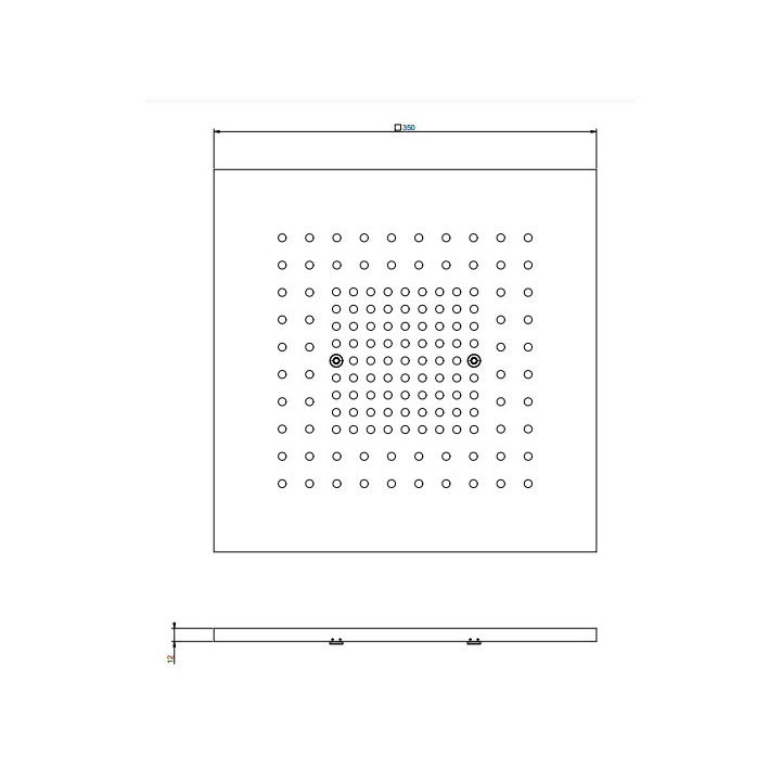 Osłona do systemu prysznicowego 350x350cm, Gessi Minimali - 238 Stahl lustrzana 