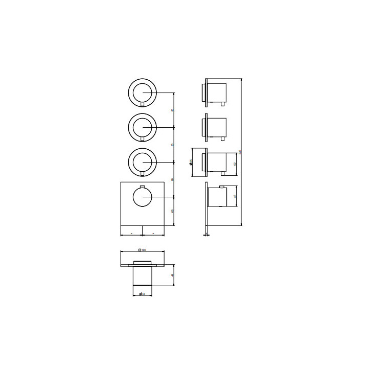 Thermostat-brausearmatur, zur Wandmontage, Gessi Gessi316 Wellness - 239 Gebürsteter stahl 