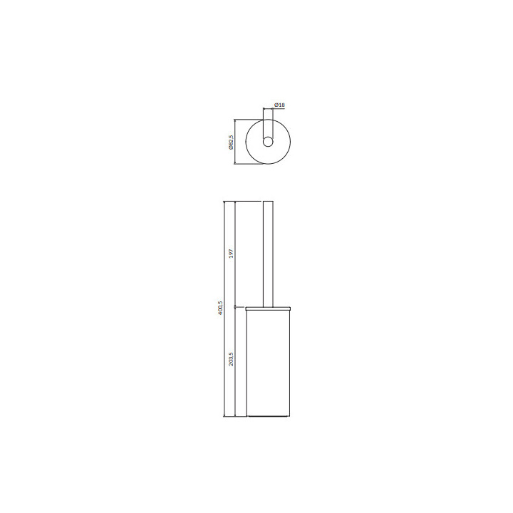 Bürste Toiletten- stehend, Omnires Modern Project - Miedź szczotkowana