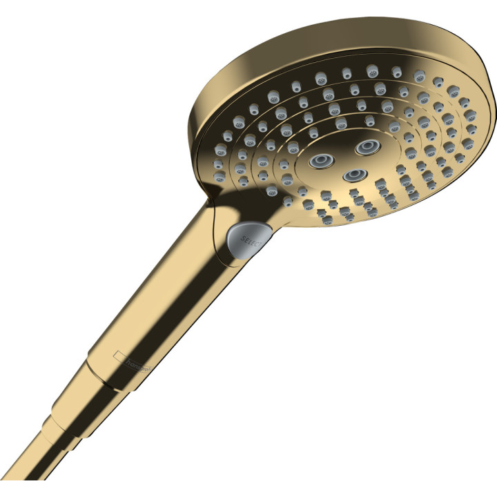 Brausekopf 120 3 jet PowderRain, Hansgrohe Raindance Select S - Golden Optyczny Poliert