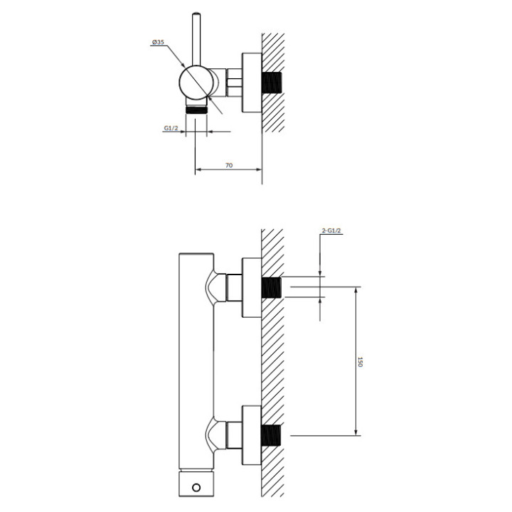 Brausearmatur, Omnires Y - Gebürstetes messing