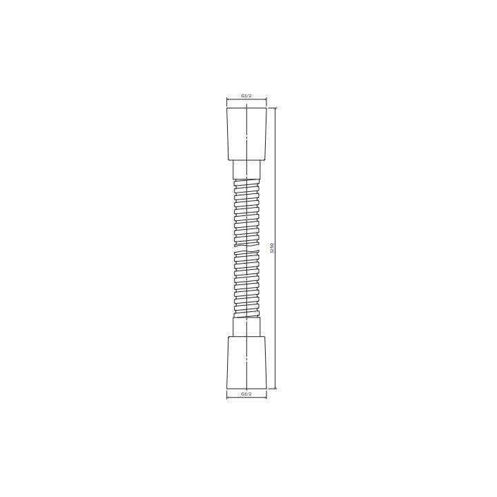 Brauseschlauch, 125 cm, Omnires - Gebürstetes messing