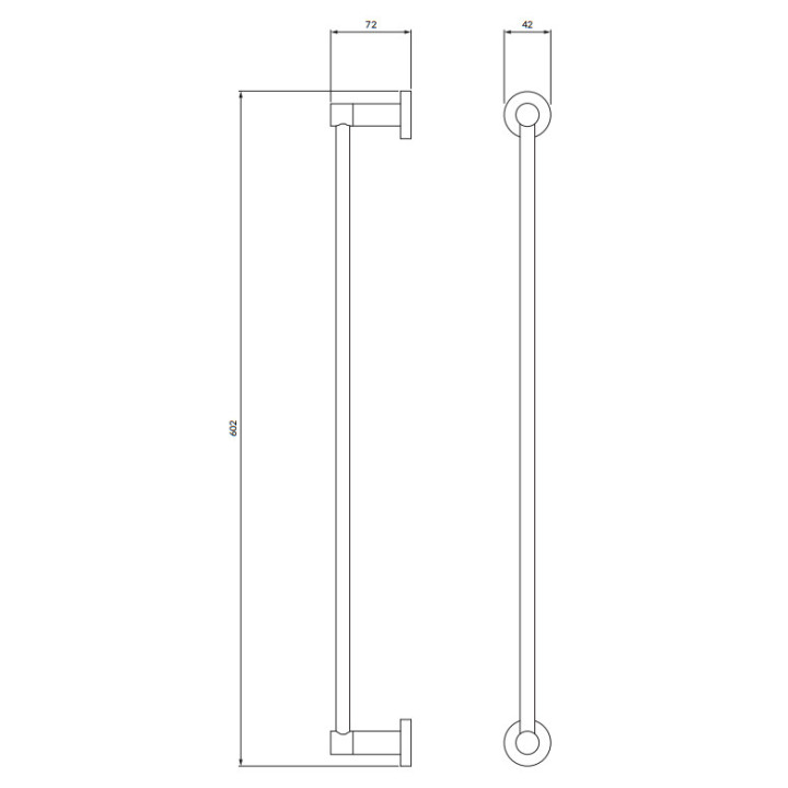 Handtuchhalter, 40 cm, Omnires Modern Project - Gebürstetes messing 