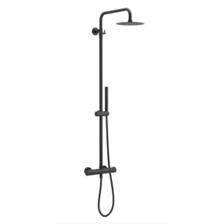 Dusch-set thermostatisch Rain, Excellent Round - Schwarz matt  