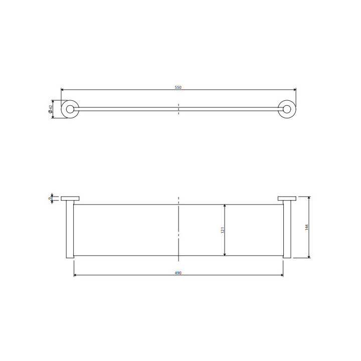 Glasablage, Omnires Modern Project - Gebürstetes messing
