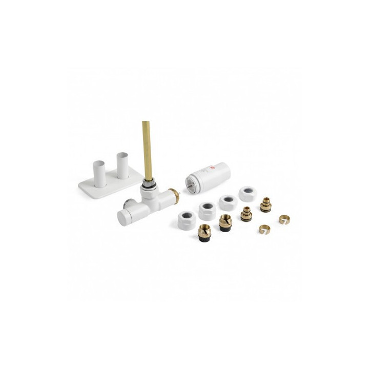 Set zintegrowany thermostatisch kątowy z rurką zanurzeniową Terma, Lewy - Chrom