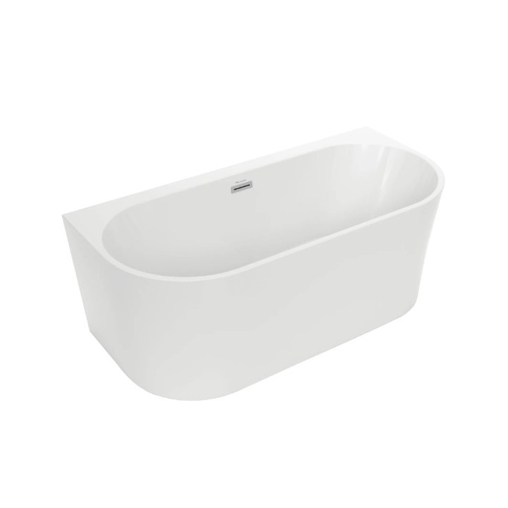 Badewanne freistehend zur Wandmontage 160 x 75 cm. Polimat Sola - Weiß 